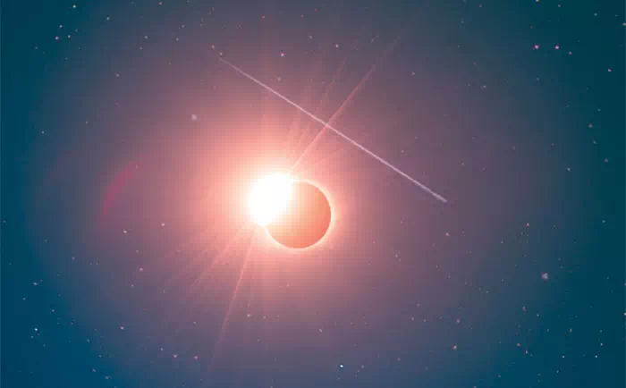 Anfang einer Sonnenfinsternis